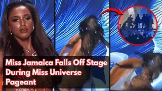 Miss Jamaica Falls Off Stage During Miss Universe Pageant