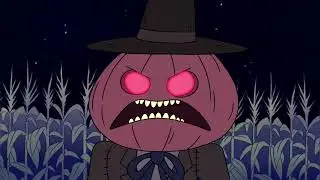 Regular Show - Mordecai, Rigby, Muscle Man, and Hi-Five Ghost Vs. Pumpkin Scarecrow