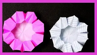 Pretty Origami Flower Bowl - Paper Flower Bowl - Origami Flower Bowl Tutorial - Origami Flower Bowl