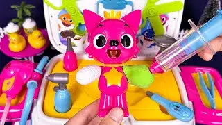 Pinkfong Plays On The Slide and Swings 💉Pinkfong visits Doctor🚑 Ambulance Playset ASMR | Review Toys