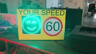 Smile face radar traffic speed sign working video