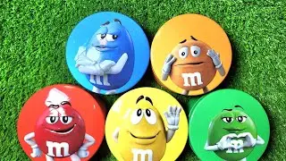 4 Minutes Satisfying with Rainbow M&M'S Candy Unpacking From Glossy Containers ASMR Beads Surprise