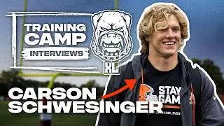 Carson Schwesinger talks 1st game performance and Mike Linebacker role! | Training Camp Interview