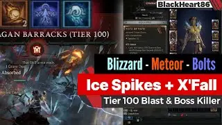 Blizzard - Meteor - Bolts Sorceress Build - Tier 100 & Uber Bosses - Diablo 4