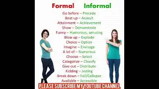 Formal and Informal English advance words #spokenenglish #education #edit #shorts #subscribe #short