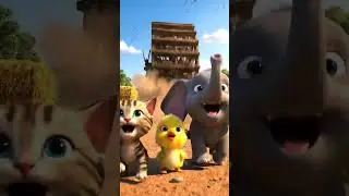 Tiny Farm Animal Squad Escapes Giant Rolling Water Mill  Funny Chaos Animation for Kids