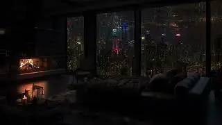 City Rain Sounds &ndash; Cozy Fireplace Ambience for Deep Sleep and Night Relaxation
