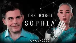 The most humanoid robot Sophia at CHAIN2020 conference