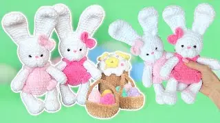 🌸🐰 Amigurumi Easter bunny, Easter cake and basket with eggs / Video tutorial / Part 3 / Etsy pattern