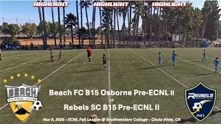 Rebels SC B15 Pre-ECNL II (ECNL Fall 2025) HIGHLIGHTS - Nov 9, 2025