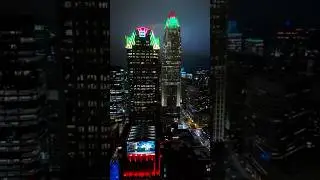 Charlotte&rsquo;s skyline is a work of art 🎨 #charlotte #nc #skyline #drone #video #shorts #youtubeshorts