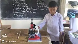 PM Shri Saikhowa HS School students explaining well about Nischals lab tool compound microscope 🔬