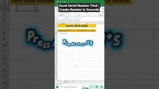 😱 Excel Serial Number Trick | Create Numbers in Seconds#excel#youtubeshorts #shortvideo #serial