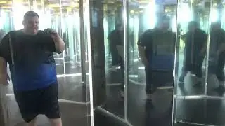 weird mirror maze in alice in wonderland park