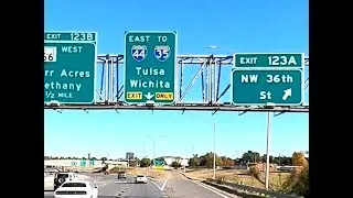 I-44 East from OK-74/I-44E split to I44E/I35N Merge in Oklahoma City