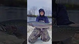 Indiana steelhead, our boy Alex!! #fishing @OkumaFishingUSA @beyondbraid @TeamPautzke
