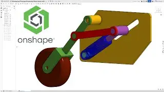 OnShape Hydraulic Driven Retractable Wheel Mechanism CAD Drawing Parts Assembly Animations Timelapse