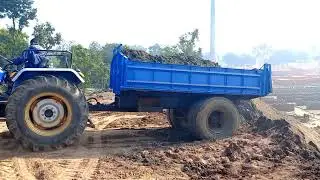 Loaded river sand is being unloaded to fill the low lying land | Sonalika Di 50 Tractor #Tractor 4