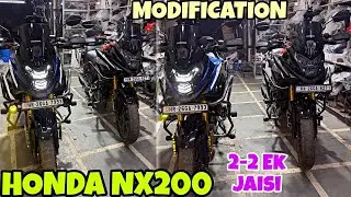 HONDA NX200 ek sath 2-2 Tagdi Modified | Same Killer Looks dediye 😍 | Crash Guard | Toprack Saddle |