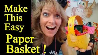 Make This Paper Easter Basket in 8 Easy Steps! Origami Crafts for Kids Make Great Gift Ideas