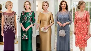 Column Mother of Bride Dresses - Latest Column Wedding Gown for Bride's Mom 2025
