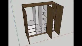 COMO HACER ROPERO CON ANIMACION DE PUERTAS EN SKETCHUP  #FACILLL%