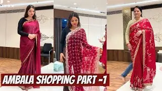 WEDDING SHOPPING VLOG | AMBALA SAREE SHOPPING | POOJA SAREES | 2024 PART - 1 #indianweddingvlog