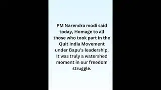 Quit India Movement PM Narendra Modi Speech ~mcreates