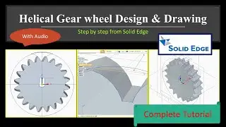 Helical Gear wheel design step by step | Solid Edge 2022