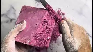 Shaving red homemade gymchalk block | sleepaid | crumchy crumble | asmr chalkcrush video | SUBSCRIBE