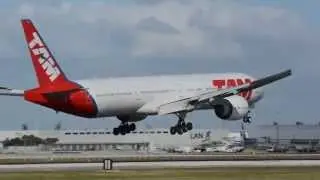 TAM 777 Close Up Landing at Miami International,FL