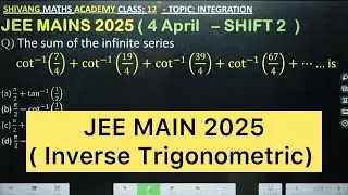 Q) The sum of the infinite series cot^(&minus;1) (7/4)+cot^(&minus;1) (19/4)+cot^(&minus;1) (39/4)+cot^(&minus;1) (67/4)+&hellip;&hellip;