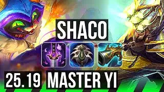 SHACO vs MASTER YI (JGL) | Godlike | KR Master | 25.19