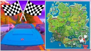 *INSANE CAR RACE IN FORTNITE: (RACING AROUND THE FORTNITE MAP!!