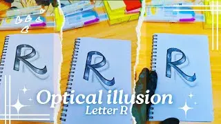 How To Draw An Optical Illusion Letter |3D Lettering |Letter R