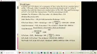 4  Shares and  Rate of Return on Investment, Percentage Gain