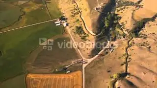 Aerial Shot Of Farm Fields From Above Stock Video Footage