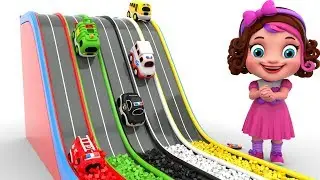 Pinky and Panda Fun Play with Street Vehicles Slider Toy and Color Balls