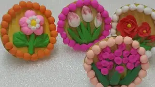 Miniature Clay Flower Stand Making/clay art/clay flower making/Cutework