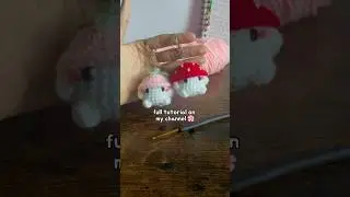 easiest project ever? 🍓 crochet baby mushroom keychain beginners #crochet #beginner #amigurumi