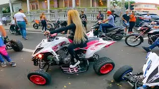 ELLA ACELERA SU CUATRIMOTO SIN LIMITE | Raptor 700 | Desfile Carnaval Vegano 2023 | Emmanuel Ortiz