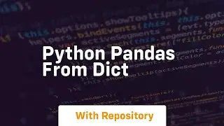 python pandas from dict