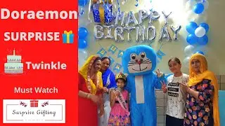 Doraemon meets Twinkle😲😱😱🙊 | Surprise Gifting | Doremoon Party |  Doremon Birthday Celebration