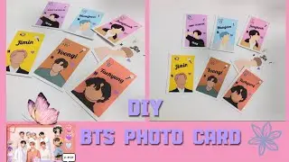 How to make BTS photo card at home.  Diy BTS photocard , taskira art and craft 🌷
