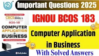 IGNOU BCOS 183 Important Question For Dec 2025 || BCOS 183 Computer Application in Business Question