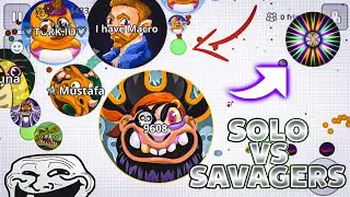 agar.io pirate solo destroying savagers | agario macro button | agario solo gameplay - agario mobile