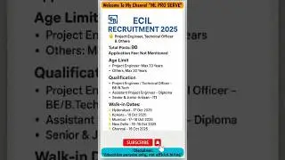 ECIL Recruitment 2025 🔥 | 90 Vacancies | BE/B.Tech, Diploma, ITI Jobs  #ssc #governmentjobs #ecil