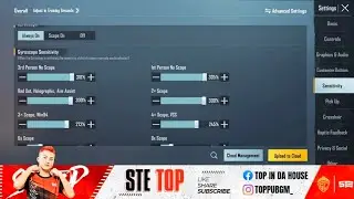 STE TOP New 2.2 Update Sensitivity Code & STE TOP control code Pubg/STE TOP Sensitivity 2022