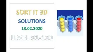 Sort It 3D Level 91 92 93 94 95 96 97 98 99 100 Solution Gameplay Walkthrough