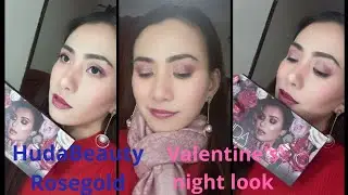 MakeupbyMarissa: Valentine's makeup tutorial | Night look | HudaBeauty Rosegold Remastered Palette